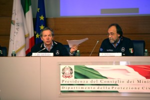 Guido Bertolaso, Capo Dipartimento, e Bernardo De Bernardinis, Vice Capo Dipartimento