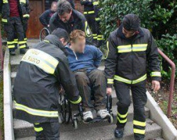 Soccorso dei Vigili del fuoco a persona con disabilità