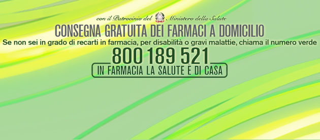 farmacie numero verde 800 189 521 consegna farmaci a domicilio