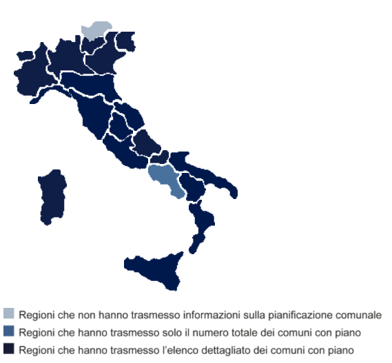 Mappa dei piani di protezione civile comunali per piano comunale