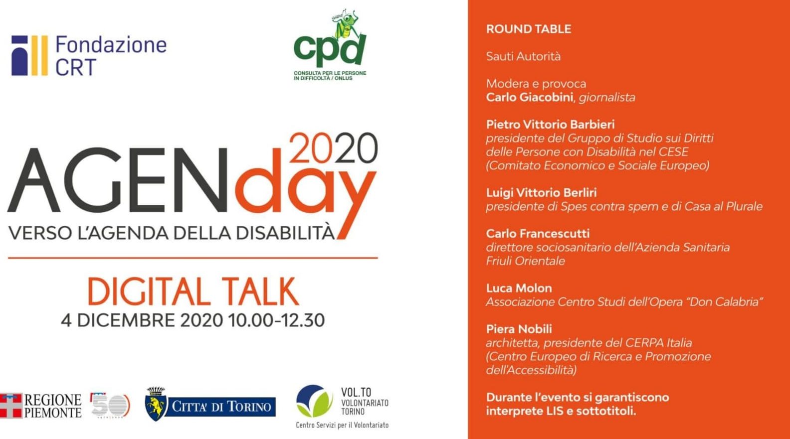 locandina AGENday 2020.  Verso l'agenda della disabilità