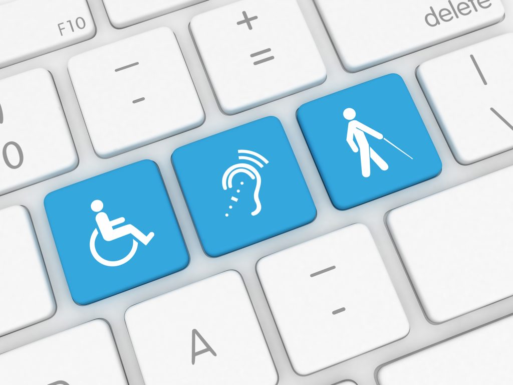 tastiera con tasti disabilità per linee guida accessibilità