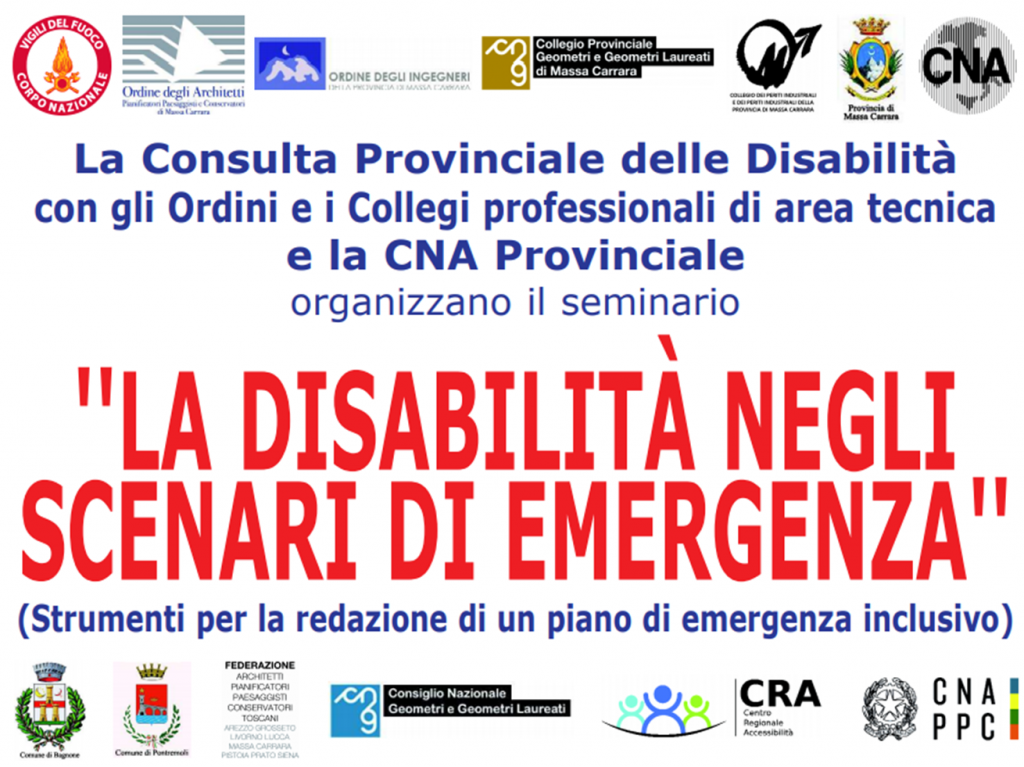 locandina seminario Disabilità negli scenari di emergenza a Bagnone