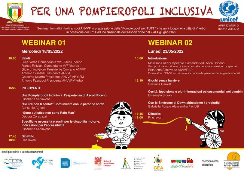 A Viterbo il 18 e il 23 maggio sono in programma 2 webinar sulla sicurezza inclusiva rivolti ai volontari dell'ANVVF