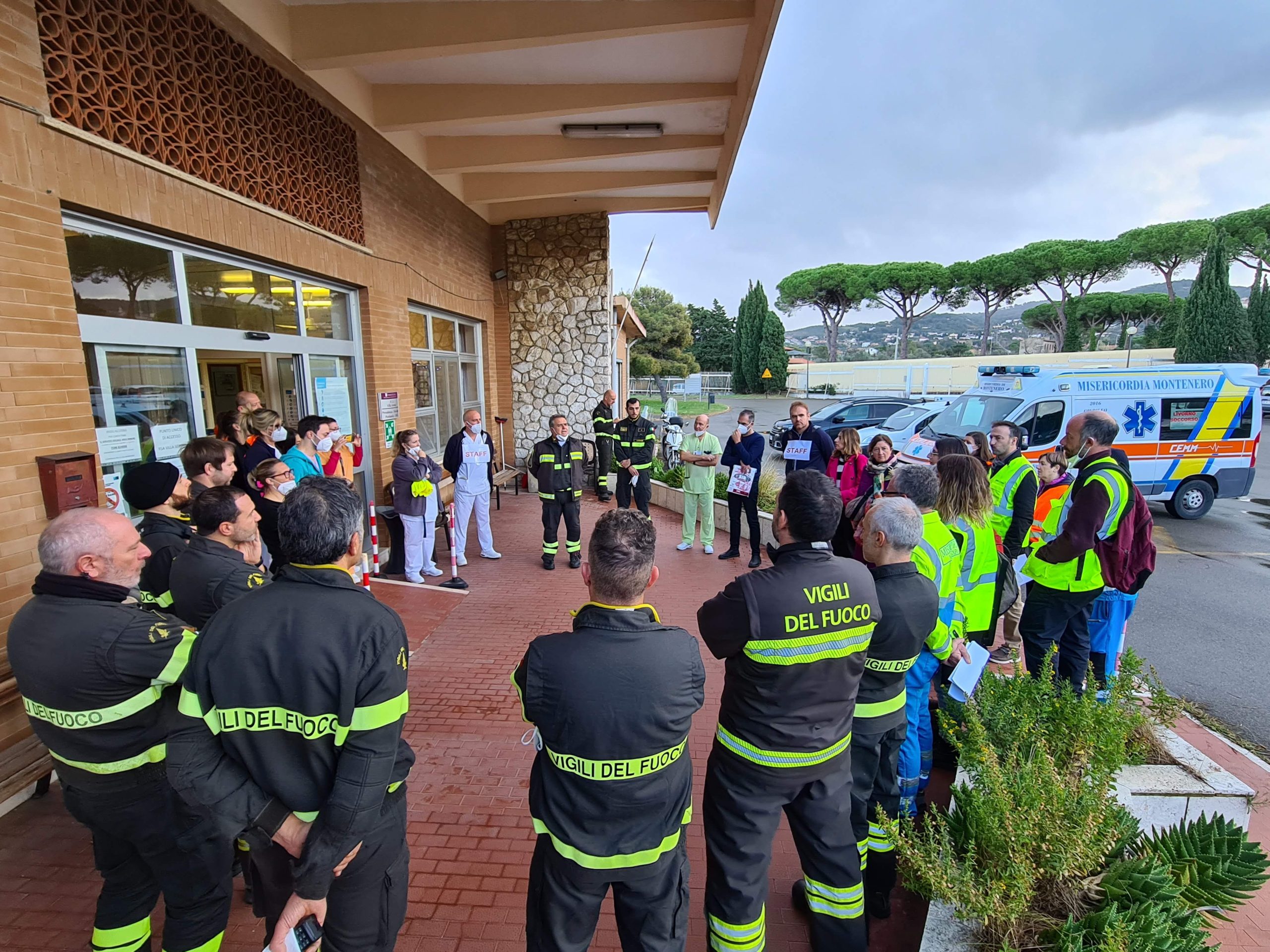 prova di evacuazione alla RSA Villa serena di Livorno
