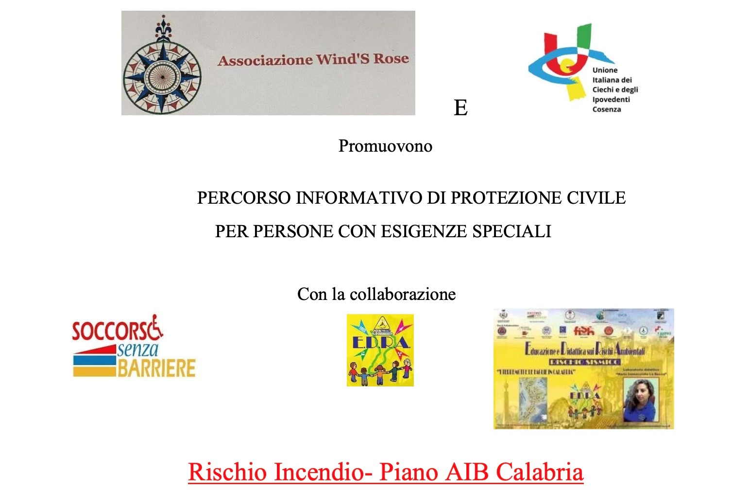 In Calabria percorso formativo sul rischio incendio rivolto a persone con disabilità visiva