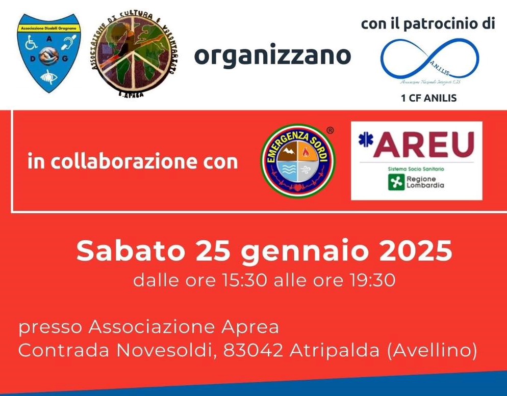 sabato 25 gennaio ad Atripalda (AV) seminario app 112 Where Are U