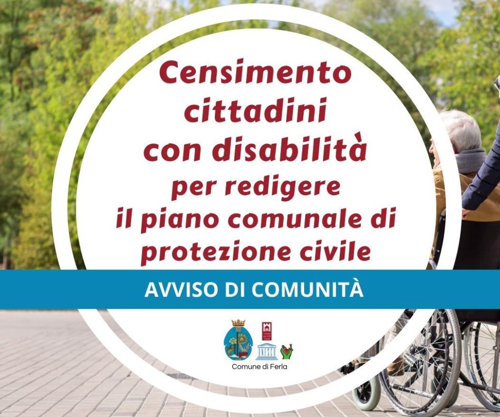 Il Comune di Ferla ha avviato il censimento delle persone con disabilità