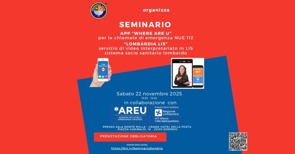 Seminario App 112 Where AREU in programma a Treviso il 22 novembre
