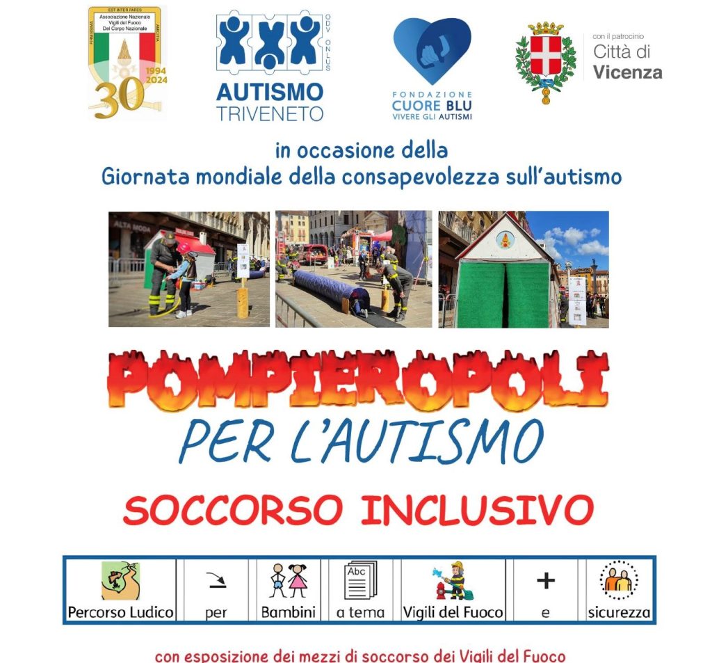 A Vicenza torna Pompieropoli per l'Autismo domenica 3 maggio