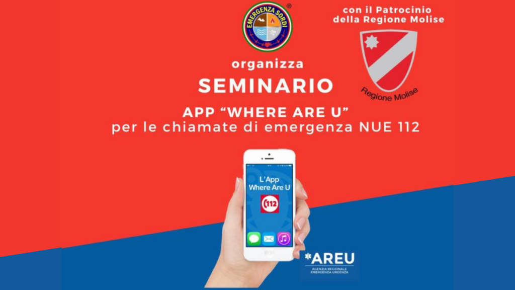 in Molise è attivo il NUE 112 sabato 16 maggio ad Isernia si terrà il seminario sull'APP 112 Where Are U